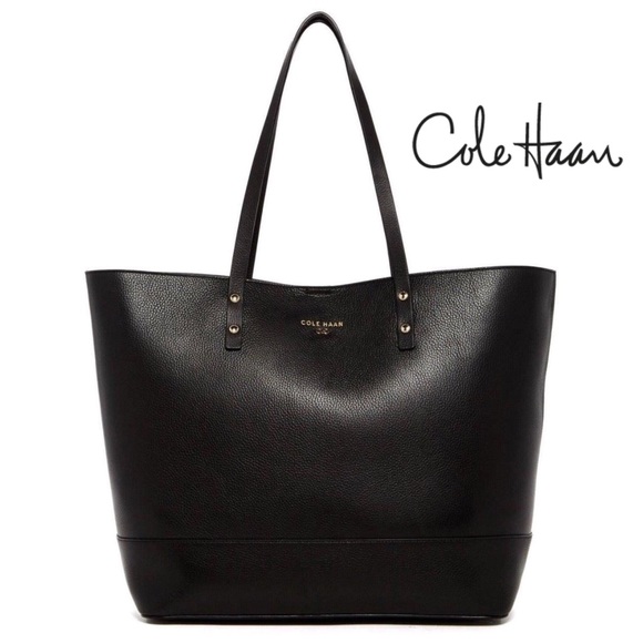 RELISTED Cole Haan | Black Leather Shopper Tote - Picture 2 of 9